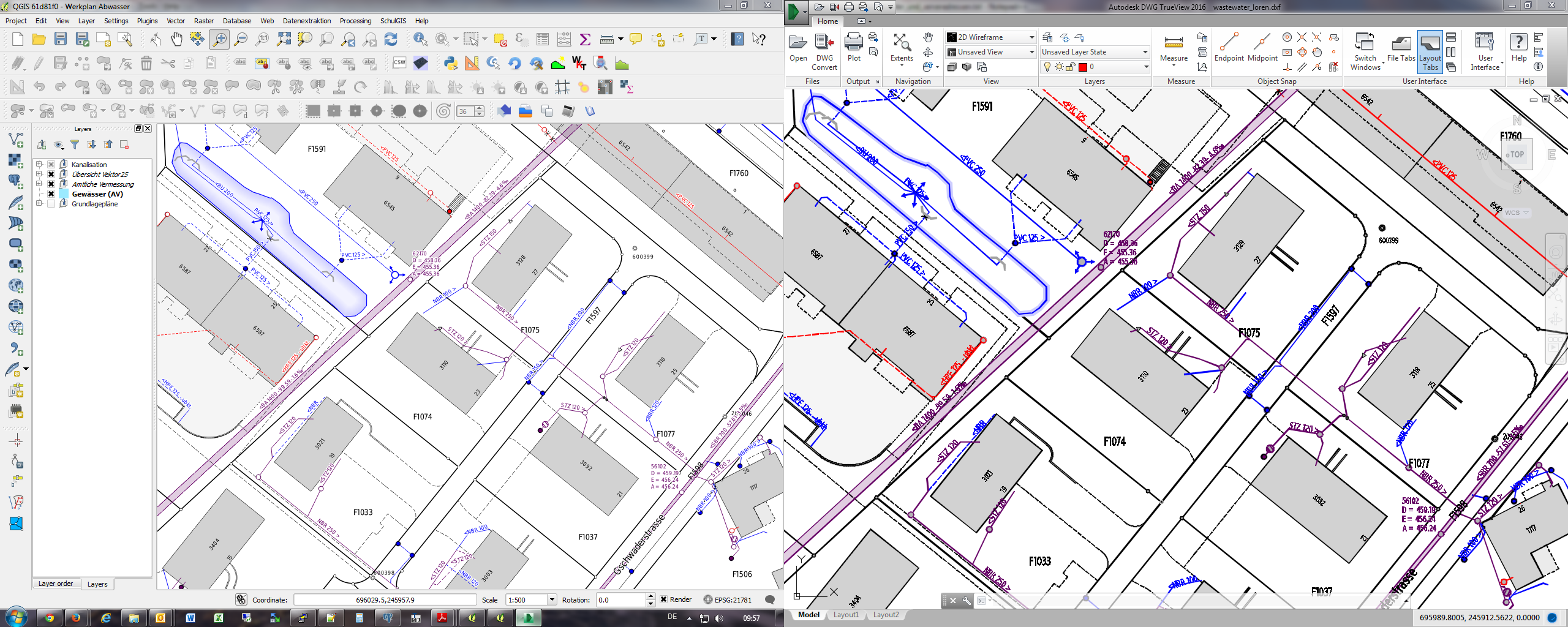 Vergleich QGIS und Autodesk TrueView